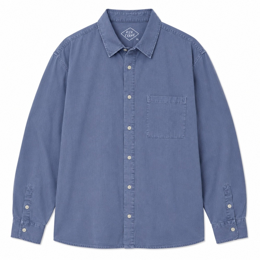 Alex Crane Shirt Mens XL Blue Organic Cotton Preppy Long Sleeve Button Down